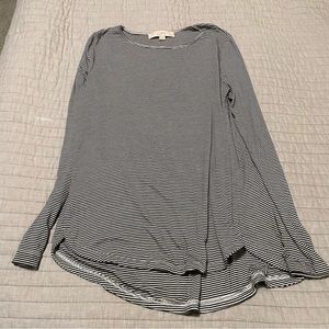 NWOT Loft Black & White Striped Long Sleeve Tee S Petite